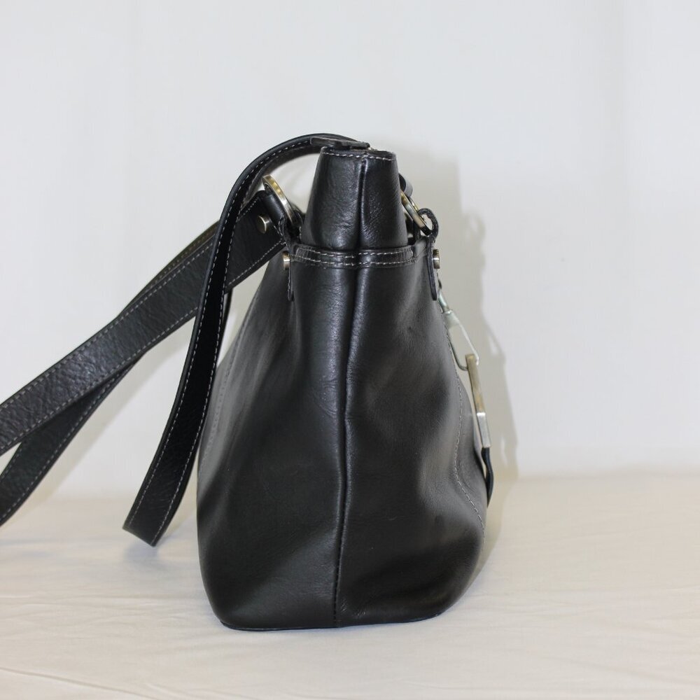 Etienne Aigner Black Leather Handbag Shoulder Bag Purse - Picture 6 of 12